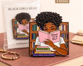 Black Girls Read – Book Lover Pin, Reader Pin, Black Girl Magic Pin, Literary Pin, Bookish Gift