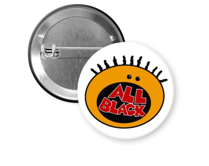 All Black Pin Back Button | Black Culture Buttons