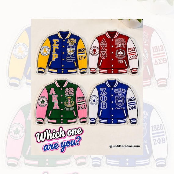 Greek Sorority Inspired Varsity Jacket Pin | 2 Inch Acrylic D9 Inspired Pin | Sisterhood Gift & Greek Inspired Accessory