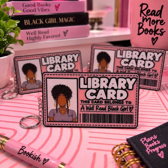 Well Read Black Girl Library Card Keychain | Bookish Black Girl Keychain | Reader Gift | Black Girl Book Lover Accessory