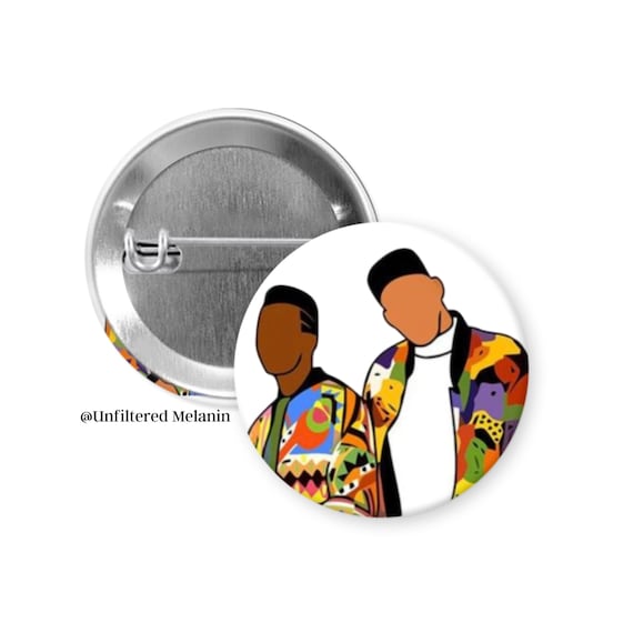 Will Smith and Jazz button! | black culture Pin Back Buttons | Fresh prince Pin Back Buttons | Black Girl Magic Buttons