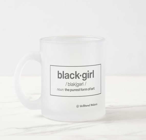 Black Girl Definition Frosted Glass Mug | Black Girl Mug | Afro Drink-ware