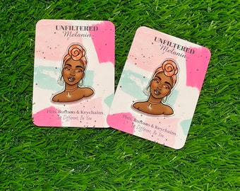 Black Girl W Headwrap Acrylic Pin /Black Girl Magic Acrylic Pin/Pin/Mini Buttons/ Mini Pins