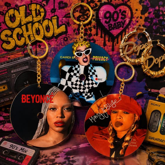 Oversized CD Keychain – 4.8” Full Size Retro Music CD Keychain | 90s & 2000s Throwback | Statement Bag Charm