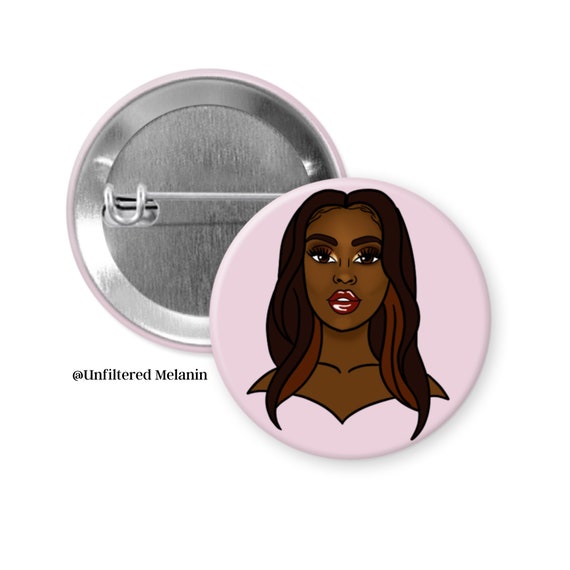 Black Girl pin back button| Cute Pin Back Buttons | Pin Back Buttons | Black Girl Magic Buttons