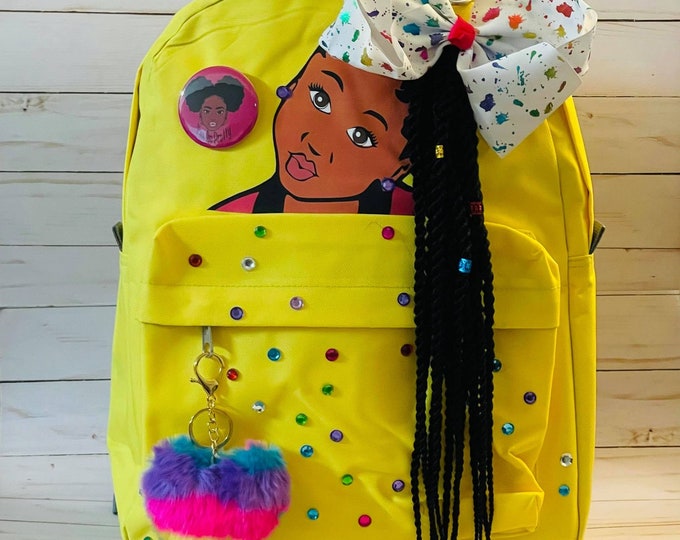 Featured listing image: Z-Ze By Jessica canny Cuties Real Hair Backpacks (Yellow ColorSplash)