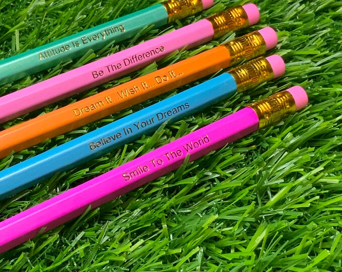 Featured listing image: Positive Affirmation Pencils for girls | 5 Pack Affirmation Pencils | Girls Rock