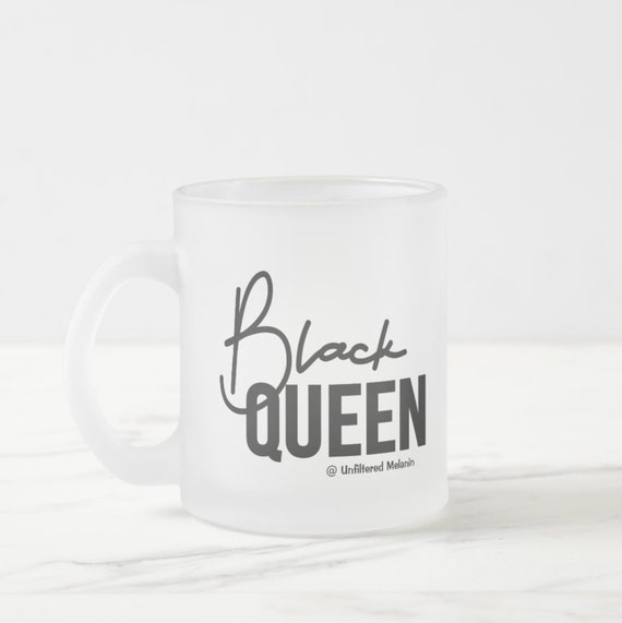 Black Queen Frosted Glass Mug | Afro Pride Drinkware