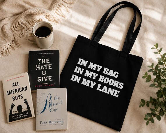In My Bag In My Books In My Lane Tote Bag | Book Lover Canvas Tote | Banned Books Aesthetic Bag | Reader Gift | Literary Tote