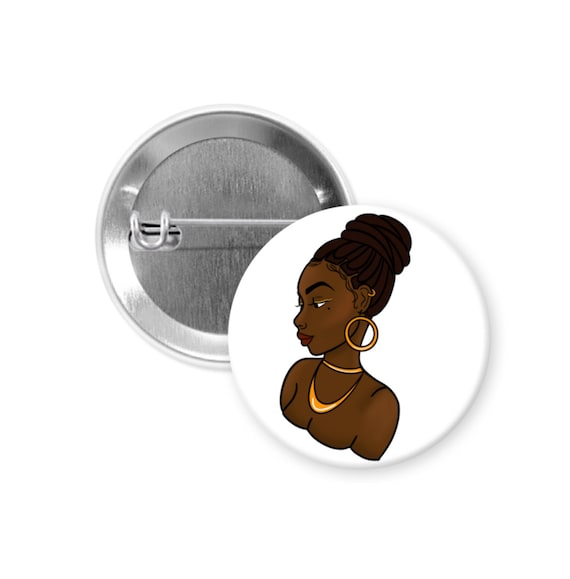 Back girl Pin Back Button | Black Culture Buttons