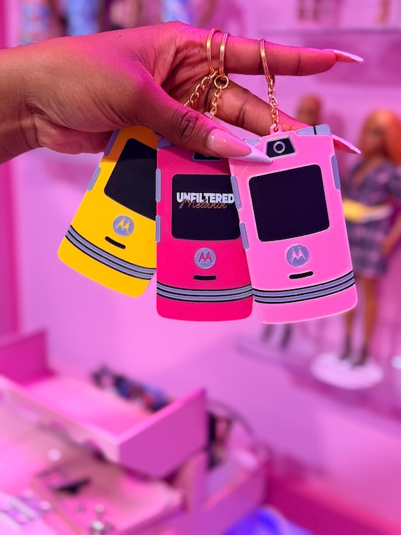 Y2K Flip Phone Keychain | 3D Printed Retro Cell Phone Charm | 2000s Nostalgia Keychain | Throwback Phone Bag Charm