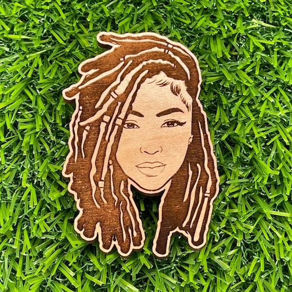 Black Woman with Locs Pinback button| Wooden Pin Back Buttons