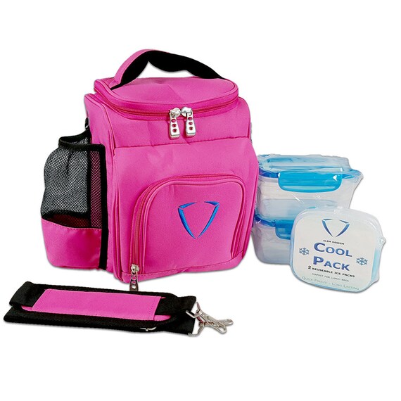 lunch bag with side bottle holder