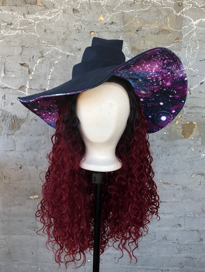 Galaxy Felt Wizard Witch Hat image 1