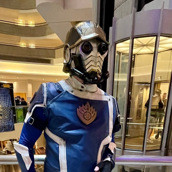 Comic Book Star Lord Cosplay Costume with 3D printed Helmet and Blasters