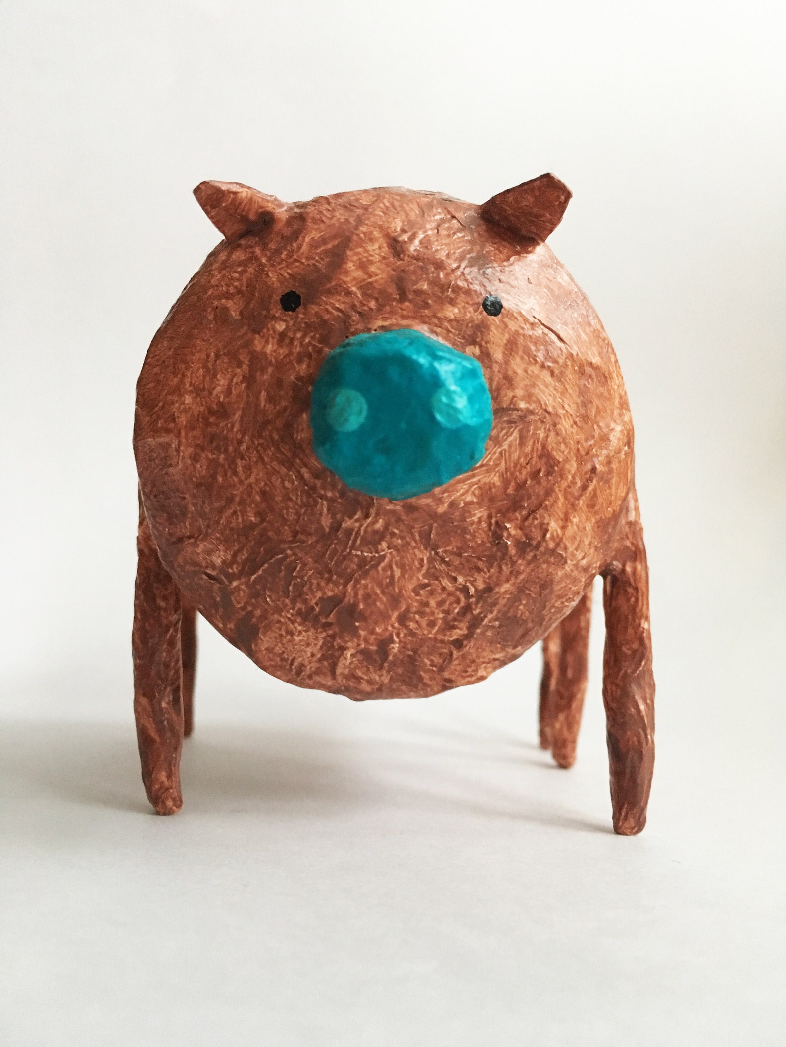 Fantastic paper mache pig Brown animal sculpture Fantasy Etsy