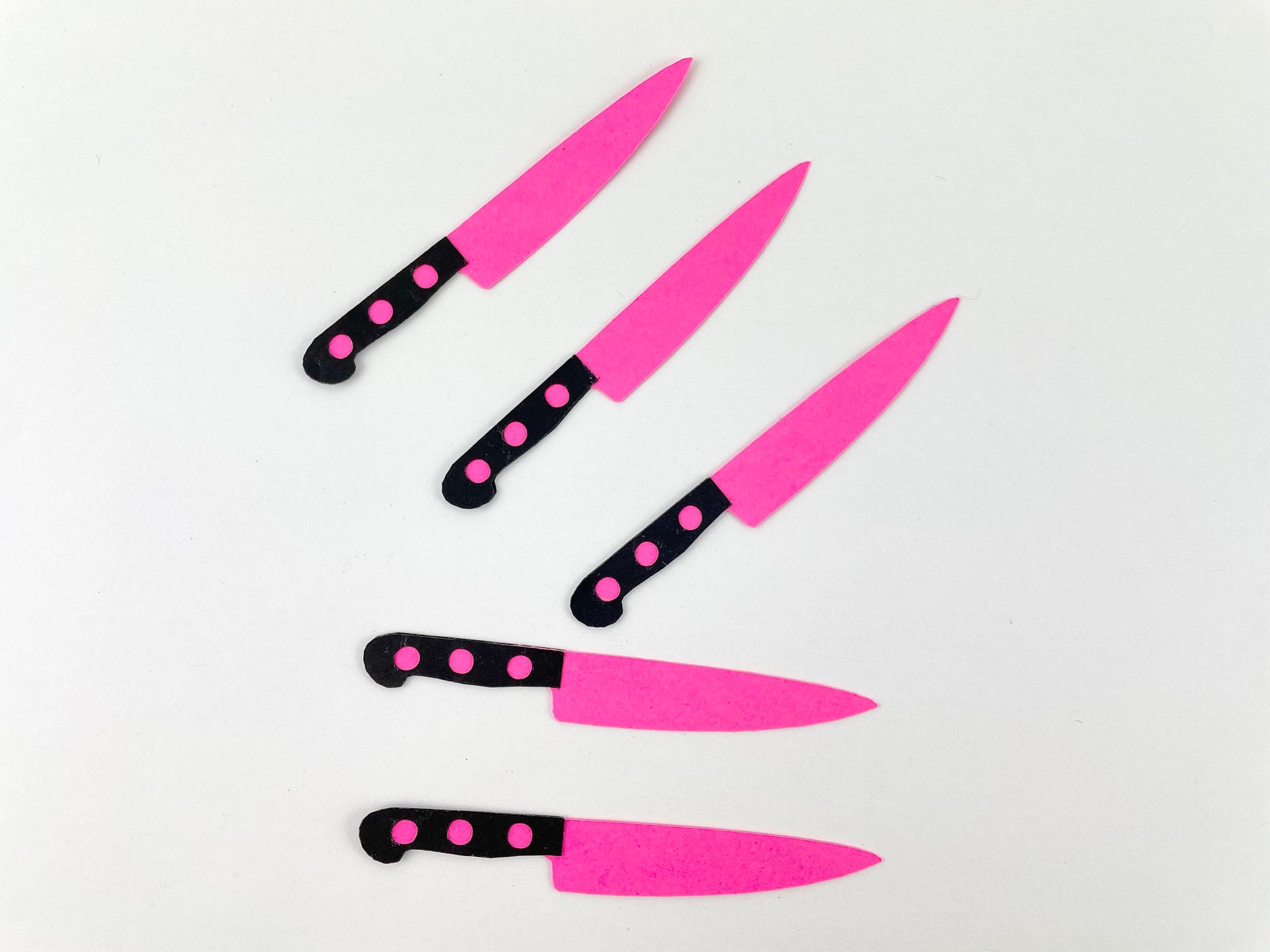 Pink & Black Double Sided Chef Knife Confetti Chef Party Etsy