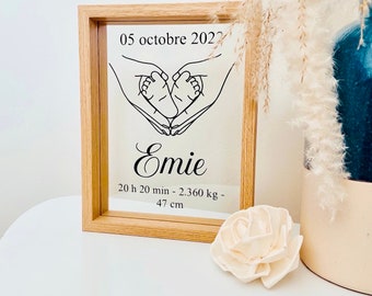 Personalized birth frame "Link" - Personalized birth gift - Original birth gift personalized mother-child link