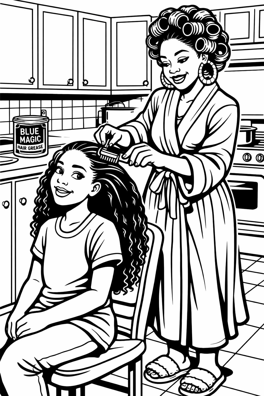 Coloring Page Mother and Daughter Time - Etsy