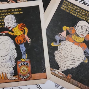 Antique Pamphlet, Sea Foam Baking Powder, Oddities, Curiosities,  Ephemera, Humpty Dumpty, Clown. Pierrot