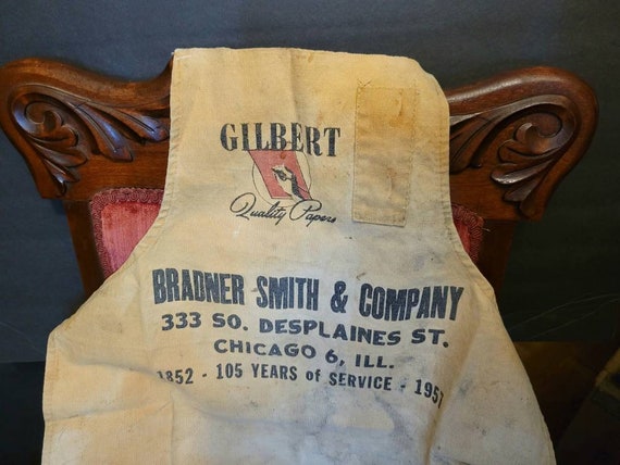 Vintage Canvas Apron, Lumber Millwork, Black and … - image 5