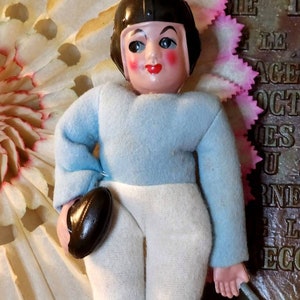 Vintage Football Doll, Celluloid, 1950&#39;s, Carnival Prize