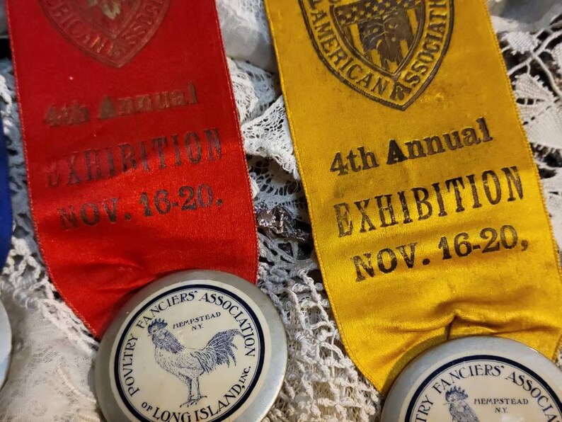 Antique Poultry Ribbon, 1915, Chicken, Award, Souvenir, Pinback ...