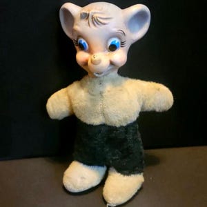 Vintage Rubber Stuffed Mouse, Stuffed Animal, Carnival, Toy, Prize