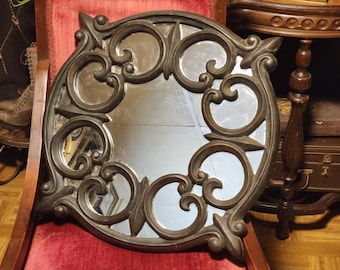 Vintage Round Gothic Mirror, Castle, Wall Mirror, Decorative