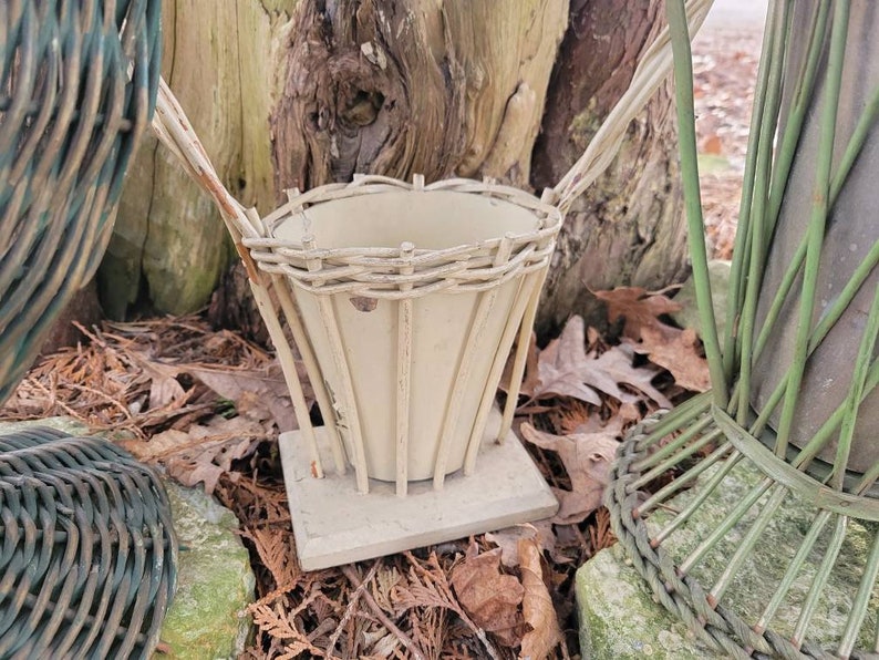 Antique Funeral Wicker Flower Basket Oddities Curiosities Etsy