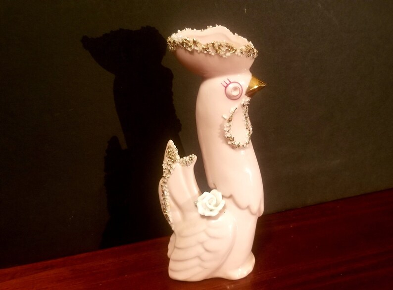 Mid Century Vintage Spaghetti Rooster Vase Bud Vase