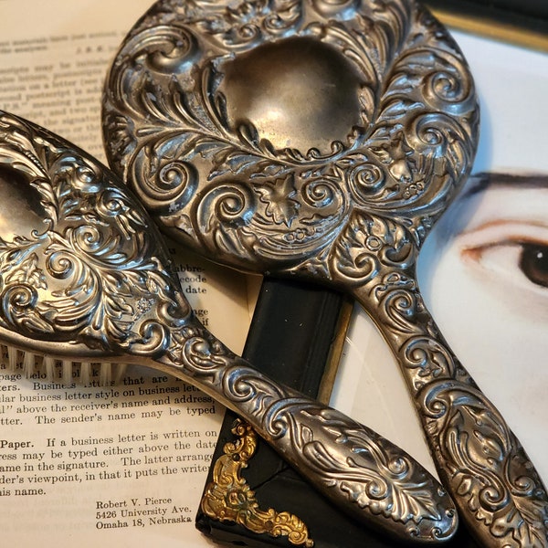 Mirror and Brush Set Etsy