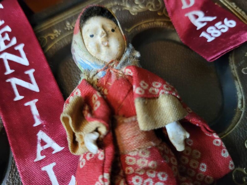 Vintage Tiny Paper Mache Doll Japan Miniature Doll House Etsy