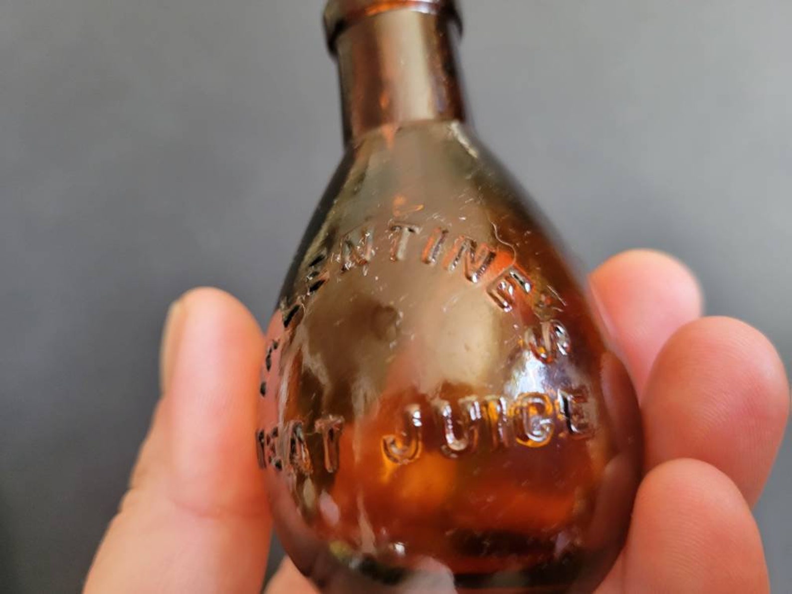 Antique Valentine's Meat Juice Bottle Amber Bottle Quack Etsy