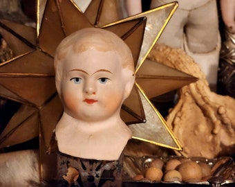Antique Doll Head, German, Paper Mache, Doll Head, Vintage