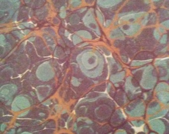 2 Large Vintage End Pieces, Old-New Stock, Marbled Paper, Bindery, Book Pages, Mixed Media,  Bindery Paper