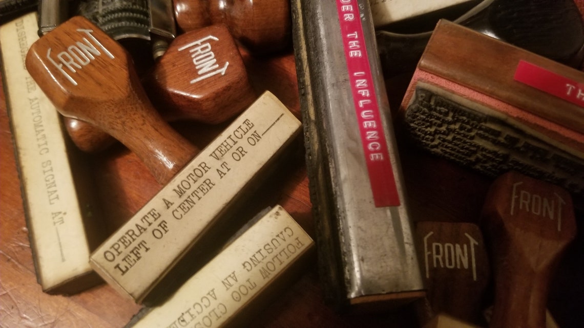 Vintage Police Wood Handled Rubber Stamps Police Department Etsy