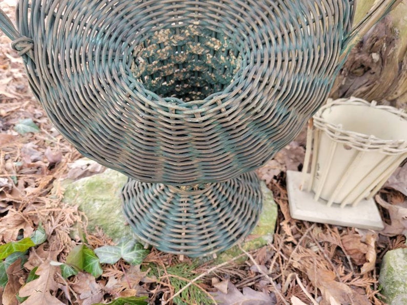 Antique Funeral Wicker Flower Basket Oddities Curiosities Etsy