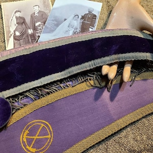 Vintage Odd Fellows Fraternal Lodge Collar, Purple, Gold, Embroidery,  Fringe, Freemason, Secret Society, Shriners