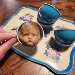 Vintage Metal Tea Set - Etsy