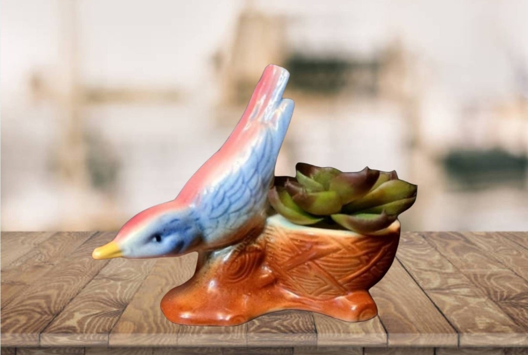 Vintage Bird Planter Flower Pot Planter Etsy