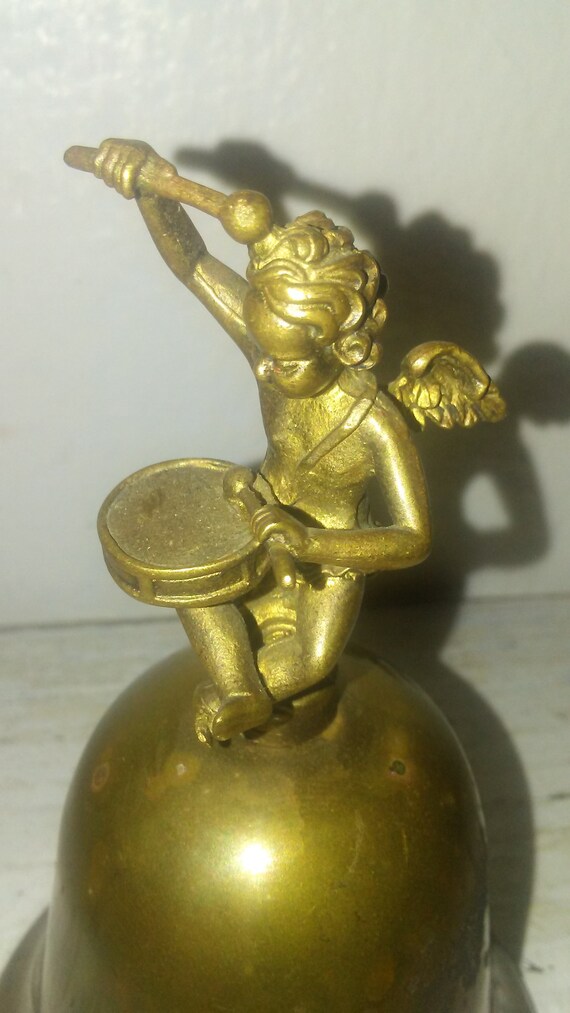 Vintage Brass Angel Bell Vintage Brass Bell Angel Playing Etsy