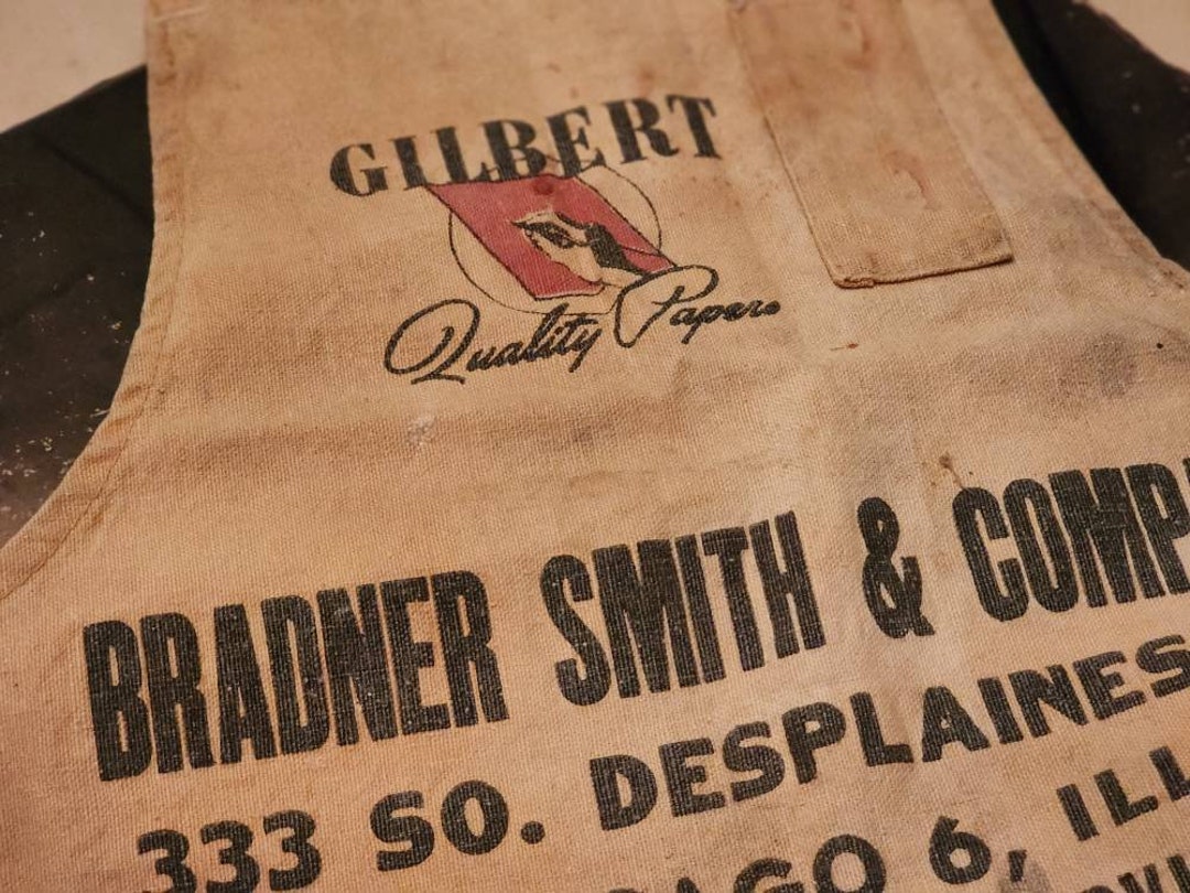 Vintage Canvas Apron Lumber Millwork Black and Red Carpenter Etsy