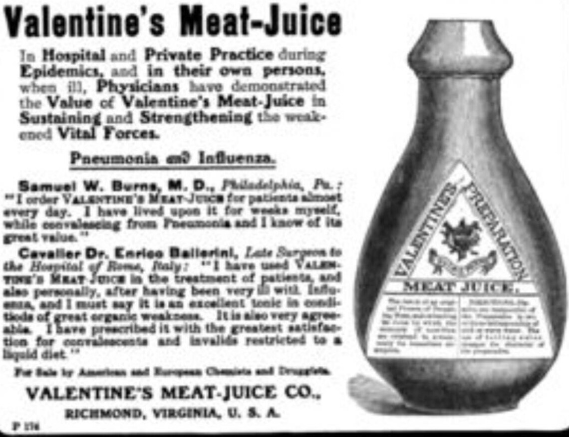 Antique Valentine's Meat Juice Bottle Amber Bottle Quack Etsy