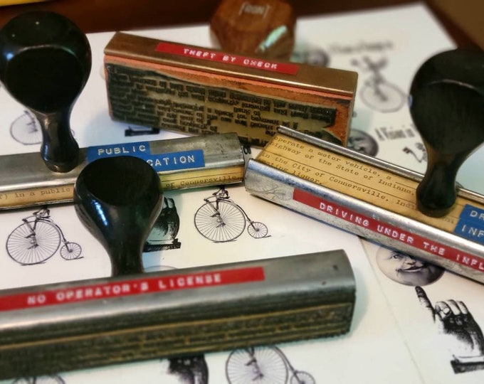 Vintage Police Wood Handled Rubber Stamps Police Department Etsy