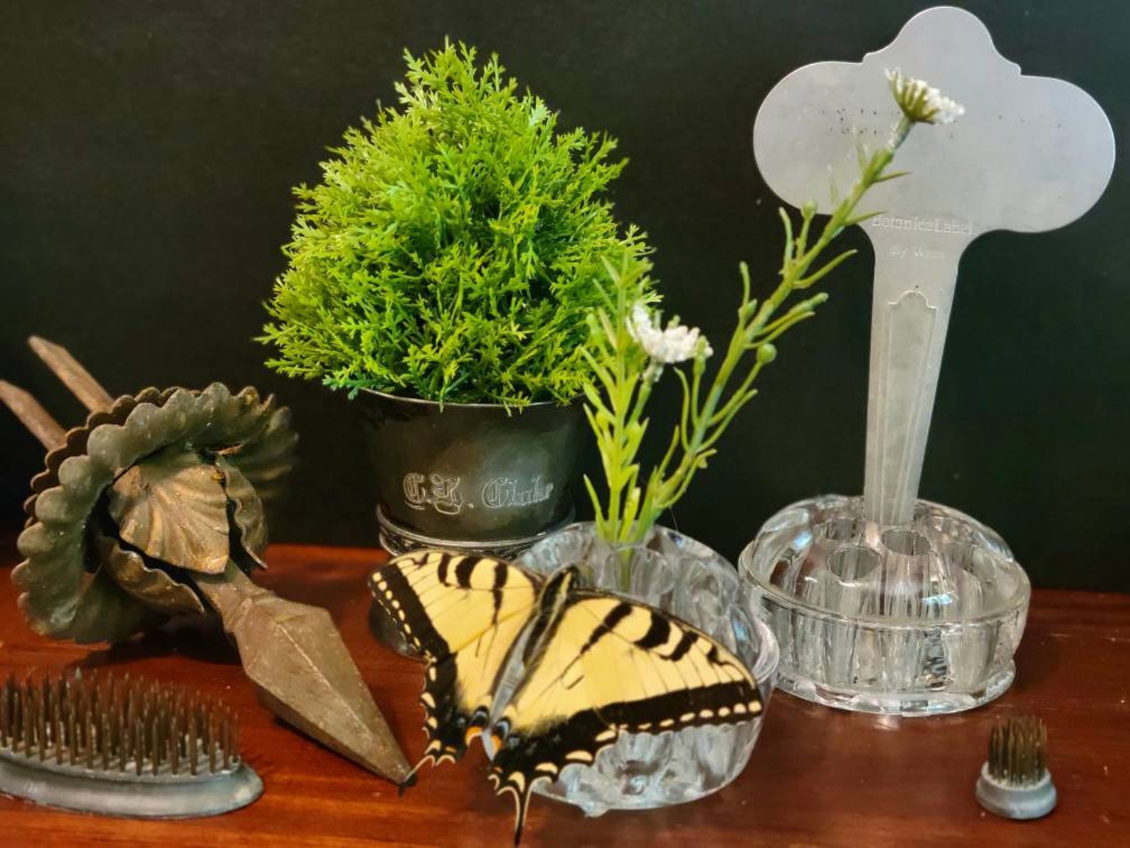 Vintage Glass Flower Frog Flower Holder Flower Frog Floral Etsy