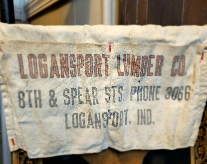 Vintage Canvas Apron Lumber Millwork Black and Red Carpenter Etsy