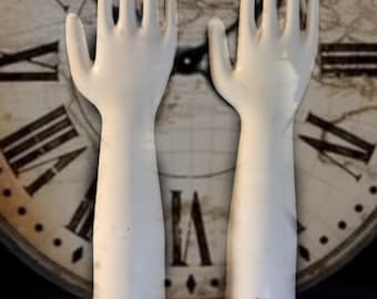 Porcelain Glove Mold- Vintage Hand Display- Jewelry Craft Display Industrial Mannequin Arm- Large Hand Statue- Art Studio Display