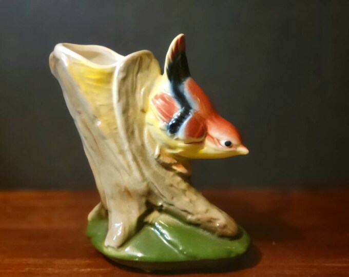 Vintage Bird Vase, Bud Vase, Royal Copley, 1950's Decorative Vase, Mid