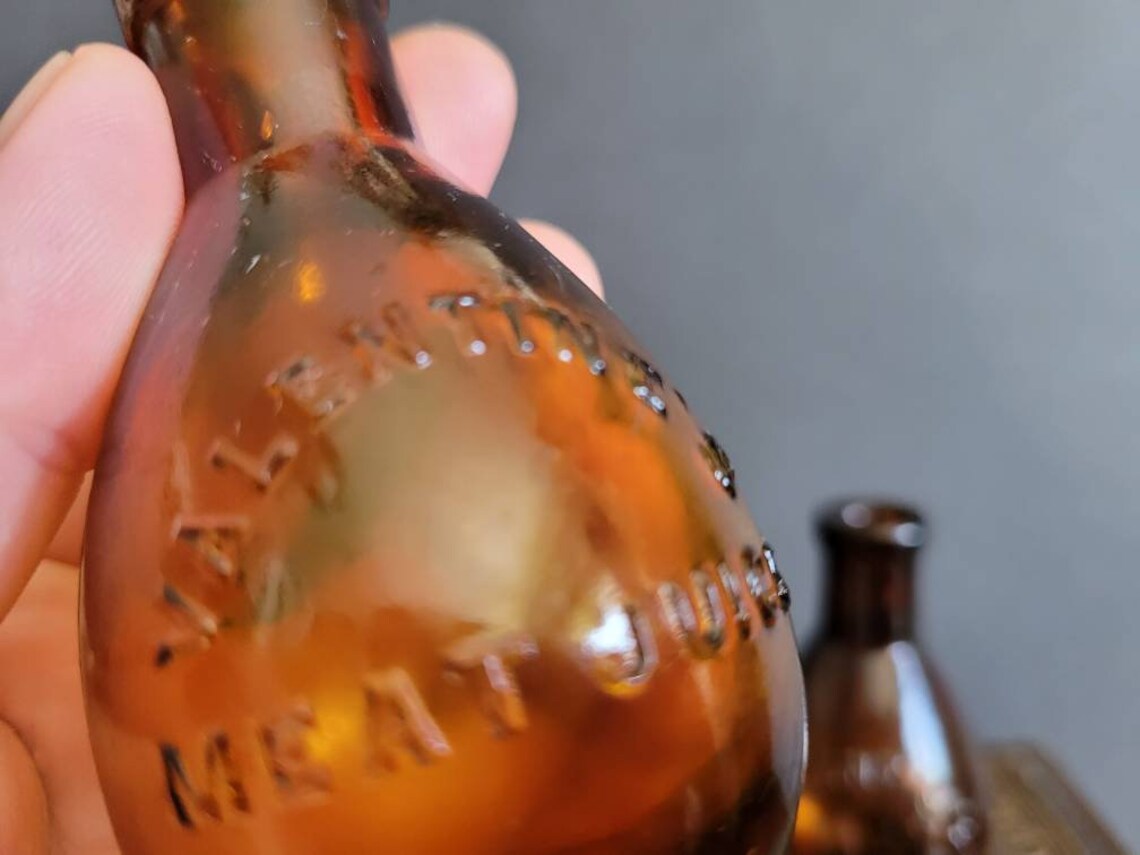 Antique Valentine's Meat Juice Bottle Amber Bottle Quack Etsy